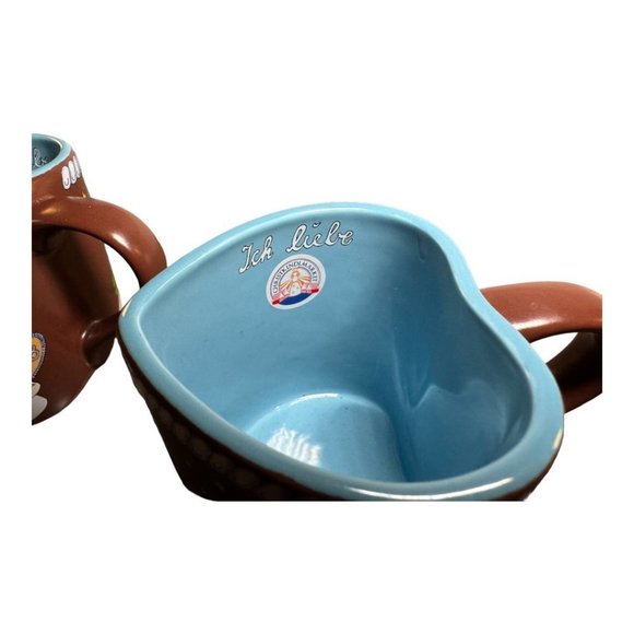 Christkindlmarket German Ich Liebe Milwaukee Winter Heart Shaped Mug set of 2! - Picture 7 of 9